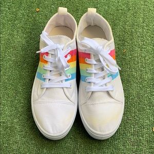 Cute White Rainbow Shoes